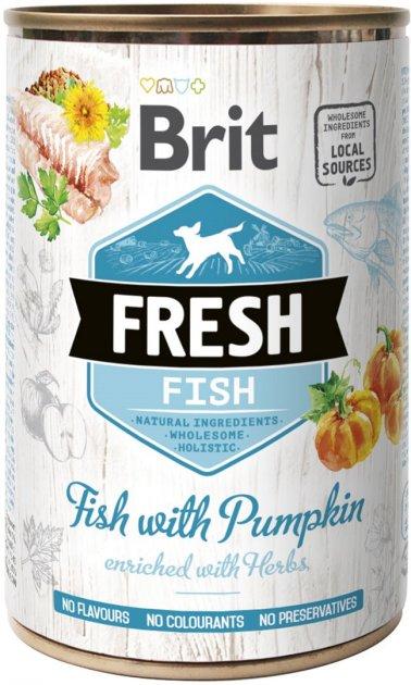 Вологий корм Brit Fresh Dog з рибою та гарбузом для собак - 400 г