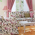 Декоративна тканина рожеві колібрі запилюючі квіти з тефлоном 81372v38., фото 3