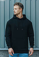 Толстовка мужская без надписей и рисунков Staff black basic oversize чёрный APN0001