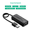 Мережевий адаптер Ugreen usb hub USB 2.0 — 3xUSB 2.0 + RJ45 Ethernet 100Mbps Black (20264), фото 3