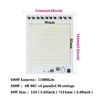 Smart IC SMD LED 100w 6000K Світлодіодна збірка + Драйвер LT-5619