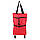 Сумка для покупок на колесах. Посилена господарська сумка. Червона, фото 5