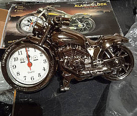 Настільний годинник з будильником Мотоцикл. Годинник-будильник Байк. Годинник у вигляді мотоцикла, фото 3
