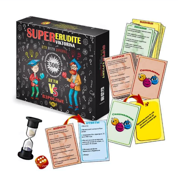 Гра настільна SUPER Erudite viktorina: Діти проти дорослих арт. МКЛ1002