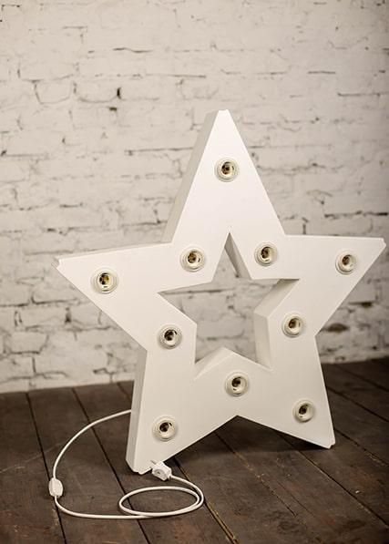 Декорация для фотозоны Звезда белая с подсветкой (411.02) - фото 2 - id-p1558638921