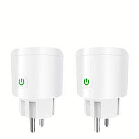 Смарт розетка 2 шт Wi-Fi управление Wi-smart Plug умная розетка реле времени с голосовым управлением