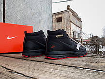 Чоловічі зимові термо кросівки Nike Air Relentless 26 Mid Gore-tex чорні з червоним водонепроникні, фото 5