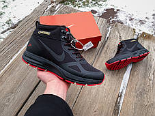 Чоловічі зимові термо кросівки Nike Air Relentless 26 Mid Gore-tex чорні з червоним водонепроникні, фото 3