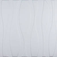 Самоклеюча декоративна настінно-стельова 3D панель великі хвилі 700х700х7мм (167)