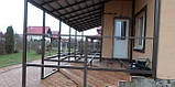 Монтаж тераси / Тераса - навіс із металочерепиці з огорожею, фото 2