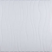 Самоклеюча декоративна настінно-стельова 3D панель хвилі 700х700х8мм (166)