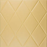 Самоклеюча декоративна стінова 3D панель бежевий ромб 700х700х7мм (168)