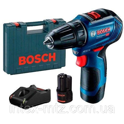 Дриль-шуруповерт акумуляторний BOSCH GSR 12V-30 2х2А/ч, фото 1