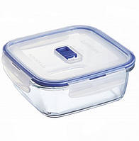 Емкость квадратная стеклянная Luminarc PureBox 760мл с пластиковой синей крышкой