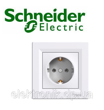 Розетка із заземленням Shneider-Electric Asfora білий EPH2900121