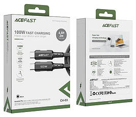 Кабель для зарядки телефона/ смартфона ACEFAST C4-03 Type-C - Type-C 5 A 2 м Чорний, фото 5