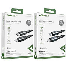 Кабель для зарядки телефона/ смартфона ACEFAST C1-01 Type-C - Lightning 3 A 1.2 м Чорний, фото 4