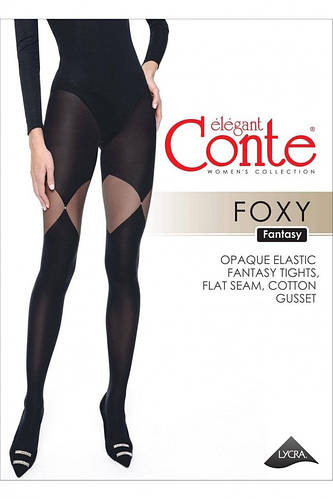 Колготки женские Conte Fantasy FOXY с термоаппликацией из стразов, 3 ...