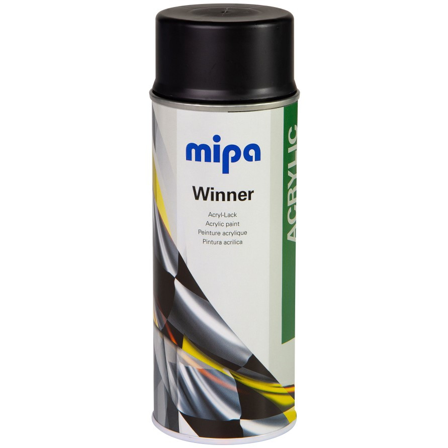 Акрилова аерозольна фарба Mipa Winner Acryl-Lack 400 мл матова чорна