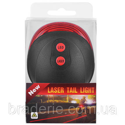 Ліхтар велосипедний задній STOP LD-681-5LED+2 лазерні габарити, фото 3