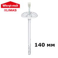 Дюбель для теплоізоляції 10х140 мм Wkret-met з металевим цвяхом з термоголовкою з коротким розпором