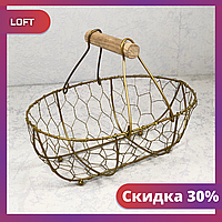 Фруктовница в стиле лофт, корзина для фруктов лофт "loft" 27x18x10см "Lv"