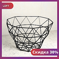 Фруктовница в стиле лофт, корзина для фруктов лофт "loft" 26x26x18см "Lv"