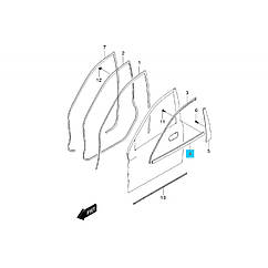 Ущільнювач скла двері Лачетті (молдинг) перед лев GM 96801688