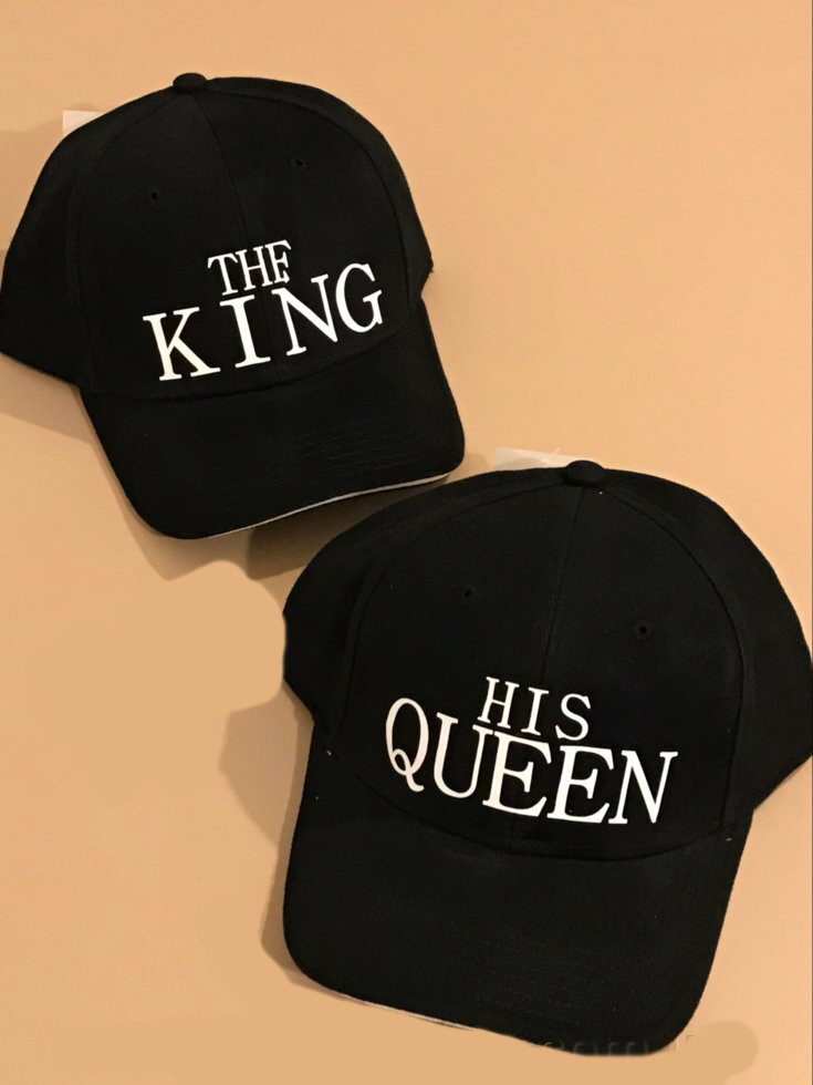 Парні кепки (бейсболки) з принтом "The King. His Queen" Push IT