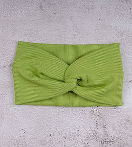 Трикотажна пов'язка "Чалма" Рубчик, Фісташковий