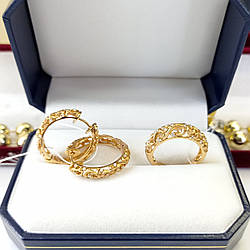 Золотий комплект прикрас з діамантами сережки каблучка