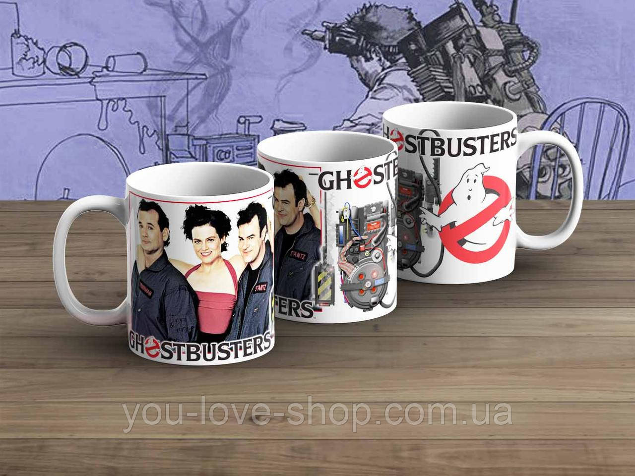Чашка 330мл Мисливці за привидами "Герої" Ghostbusters, фото 1