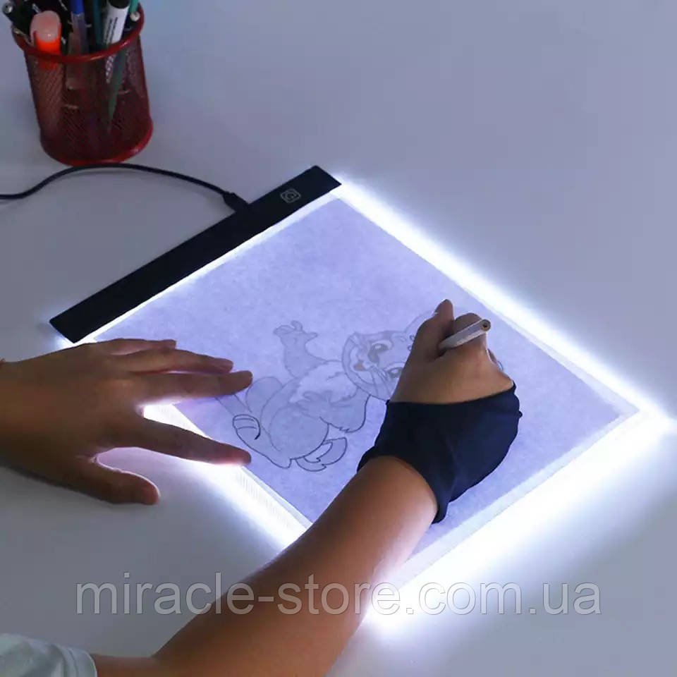 Графічний планшет для малювання А4 Світловий планшет з підсвічуванням LED для малювання та копіювання