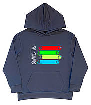 Толстовка Амонг Ас "Книги", графит Мерч Among Us