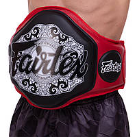 Пояс тренера шкіряний FAIRTEX чорний-червоний