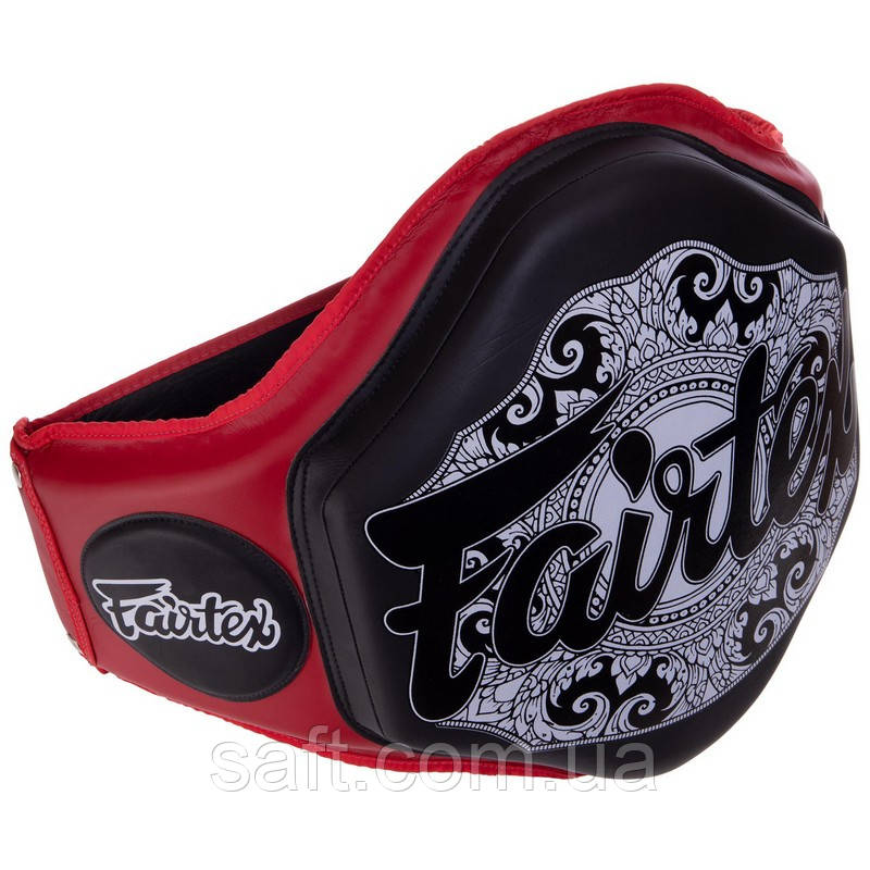 Пояс тренера кожаный FAIRTEX черный-красный - фото 2 - id-p1558872647