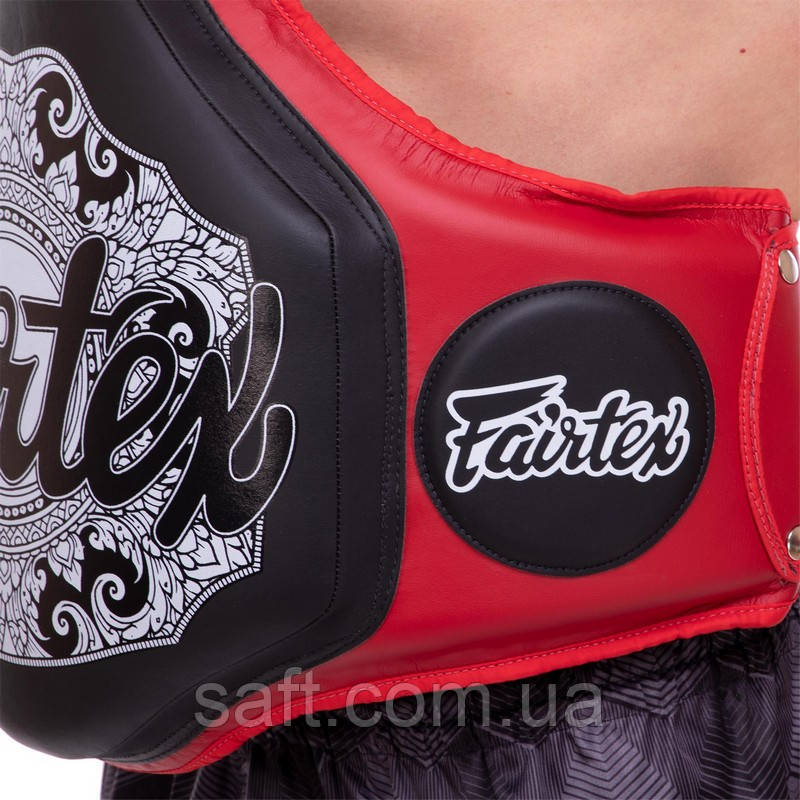 Пояс тренера кожаный FAIRTEX черный-красный - фото 4 - id-p1558872647