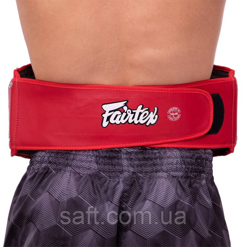 Пояс тренера кожаный FAIRTEX черный-красный - фото 9 - id-p1558872647