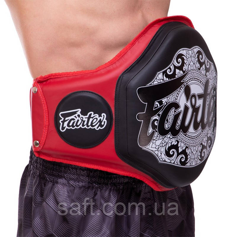 Пояс тренера кожаный FAIRTEX черный-красный - фото 7 - id-p1558872647