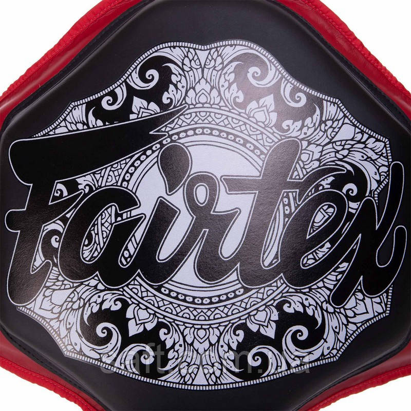 Пояс тренера кожаный FAIRTEX черный-красный - фото 5 - id-p1558872647