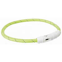 Ошейник для собак Trixie светящийся с USB зеленый M-L 45 cм 7 мм