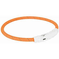 Ошейник для собак Trixie светящийся с USB оранжевый L-XL 65 cм 7 мм