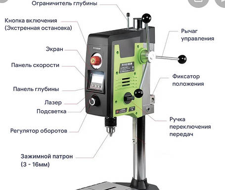 Свердлильний верстат Beking BG-518801 (800W), фото 1