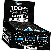 Концентрат сывороточного протеина (белка) Powerful Progress 100% Whey Protein 20 шт по 32 грамма микс вкусов