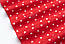 Бязь із рідкими білими сердечками 10 мм на червоному тлі №1241, фото 4