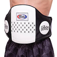 Пояс тренера кожаный FAIRTEX черный-белый