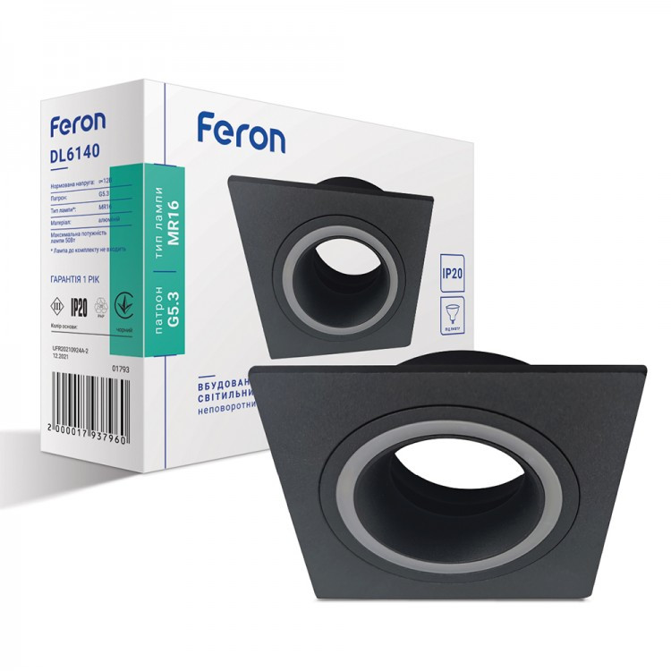 Вбудований світильник Feron DL6140 чорний