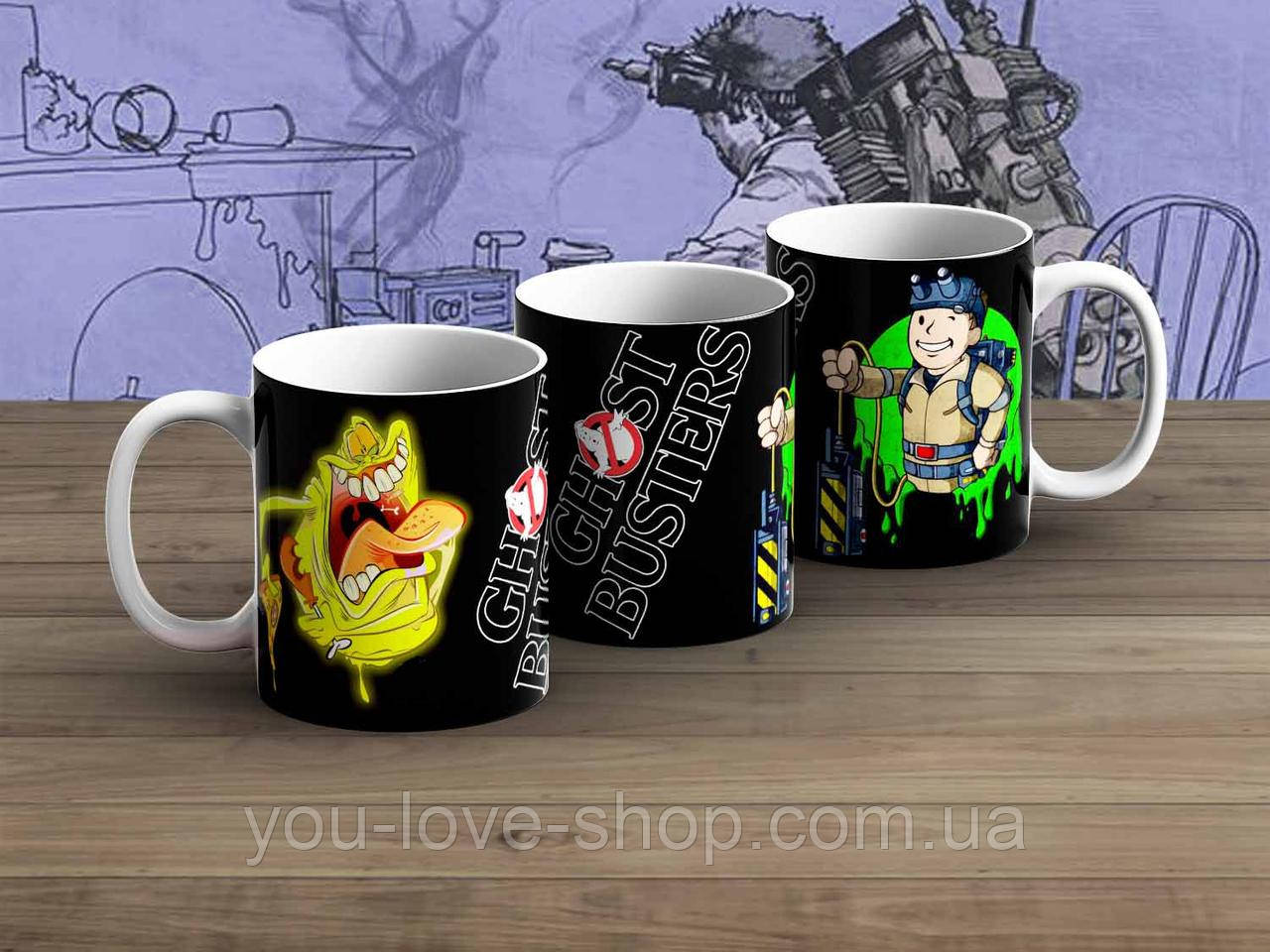 Чашка 330мл Мисливці за привидами "Лізун з піцею" Ghostbusters, фото 1