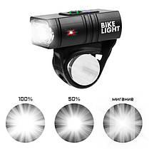 Велосипедний ліхтар BK-01Pro-XPE ULTRA LIGHT, ЗУ USB, фото 4