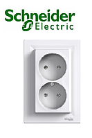 Розетка подвійна без заземлення Shneider-Electric Asfora білий EPH9700121